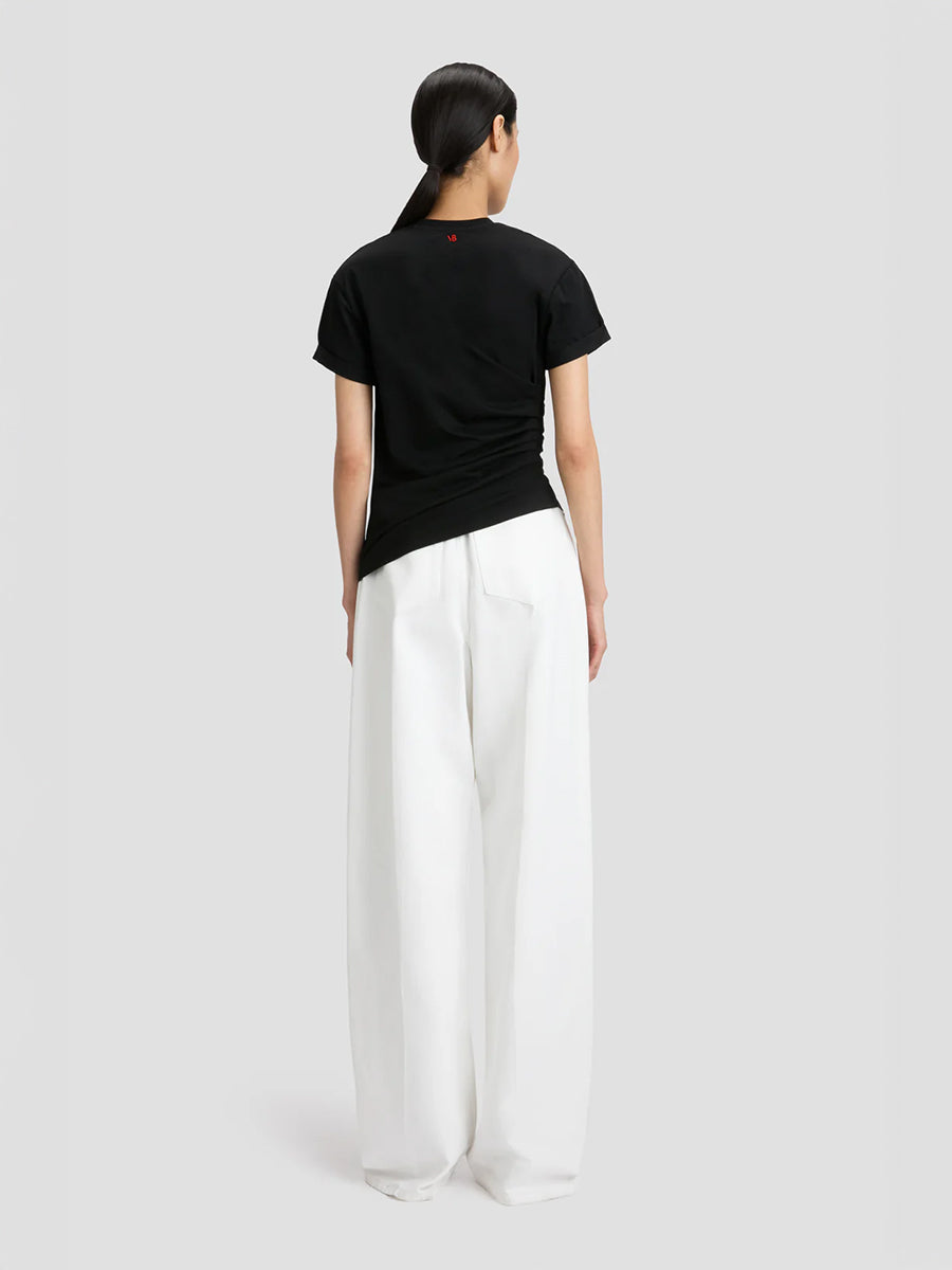 Victoria Beckham | Gathered Detail Tshirt in Black