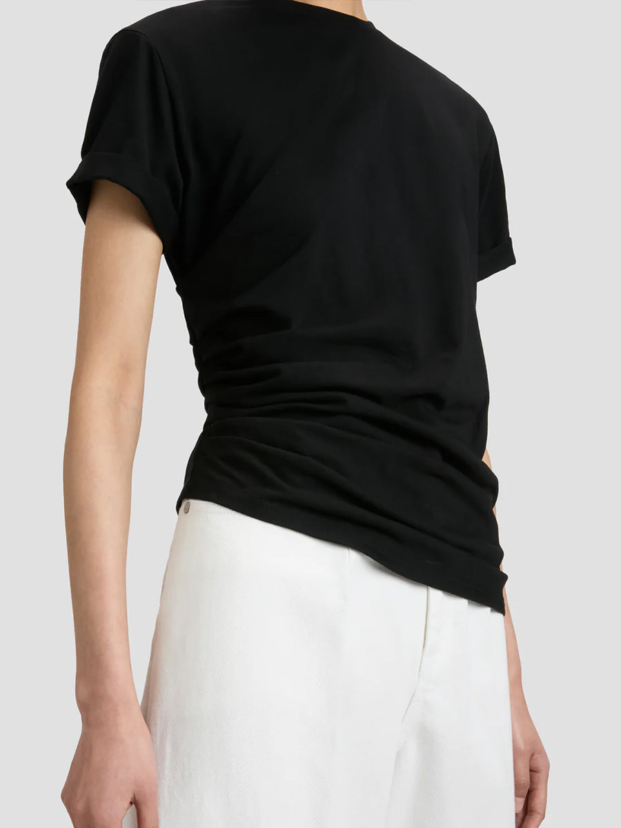 Gathered Detail Tshirt in Black
