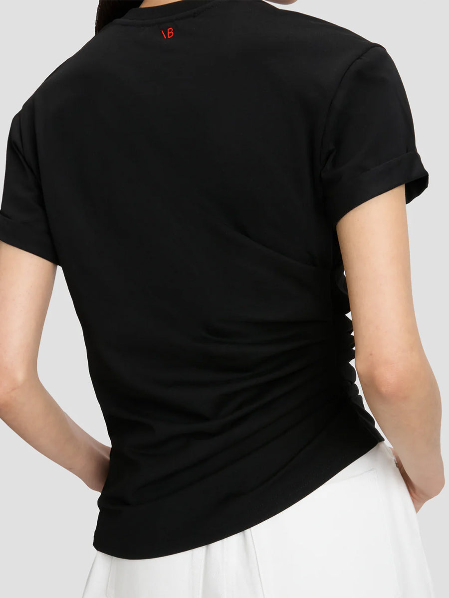 Gathered Detail Tshirt in Black