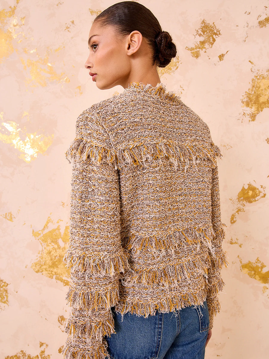 Ulla Johnson Gita Knit Tweed Jacket in Helios
