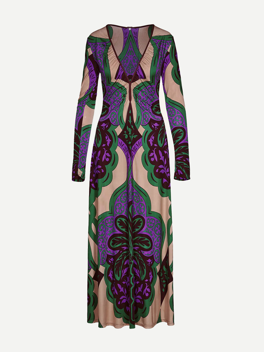 Glazed Illusion Ankle Dress in Palma Sevillana Purple