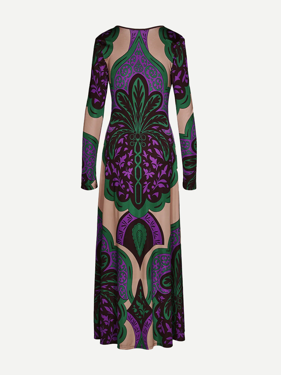 Glazed Illusion Ankle Dress in Palma Sevillana Purple