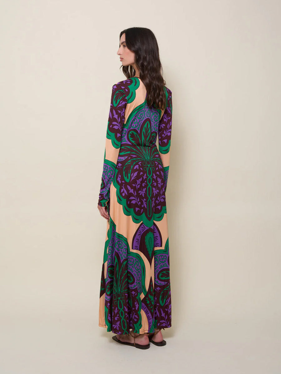 Glazed Illusion Ankle Dress in Palma Sevillana Purple