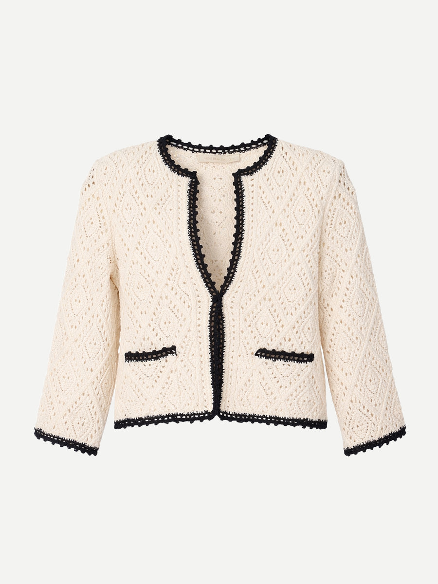 Vanessa Bruno Goldia Cardigan in Ecru/Marine
