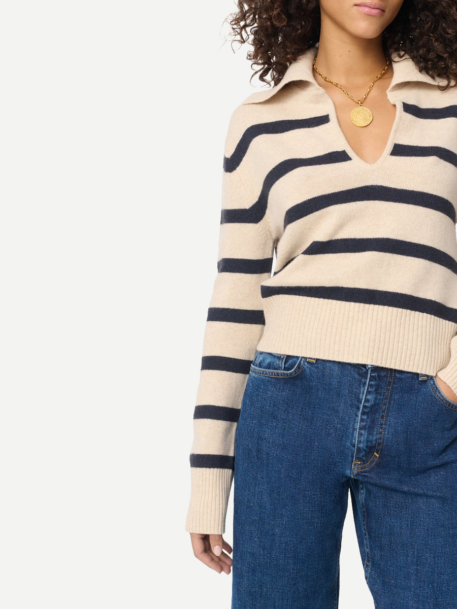 Vanessa Bruno Grenade Sweater in Off White Navy