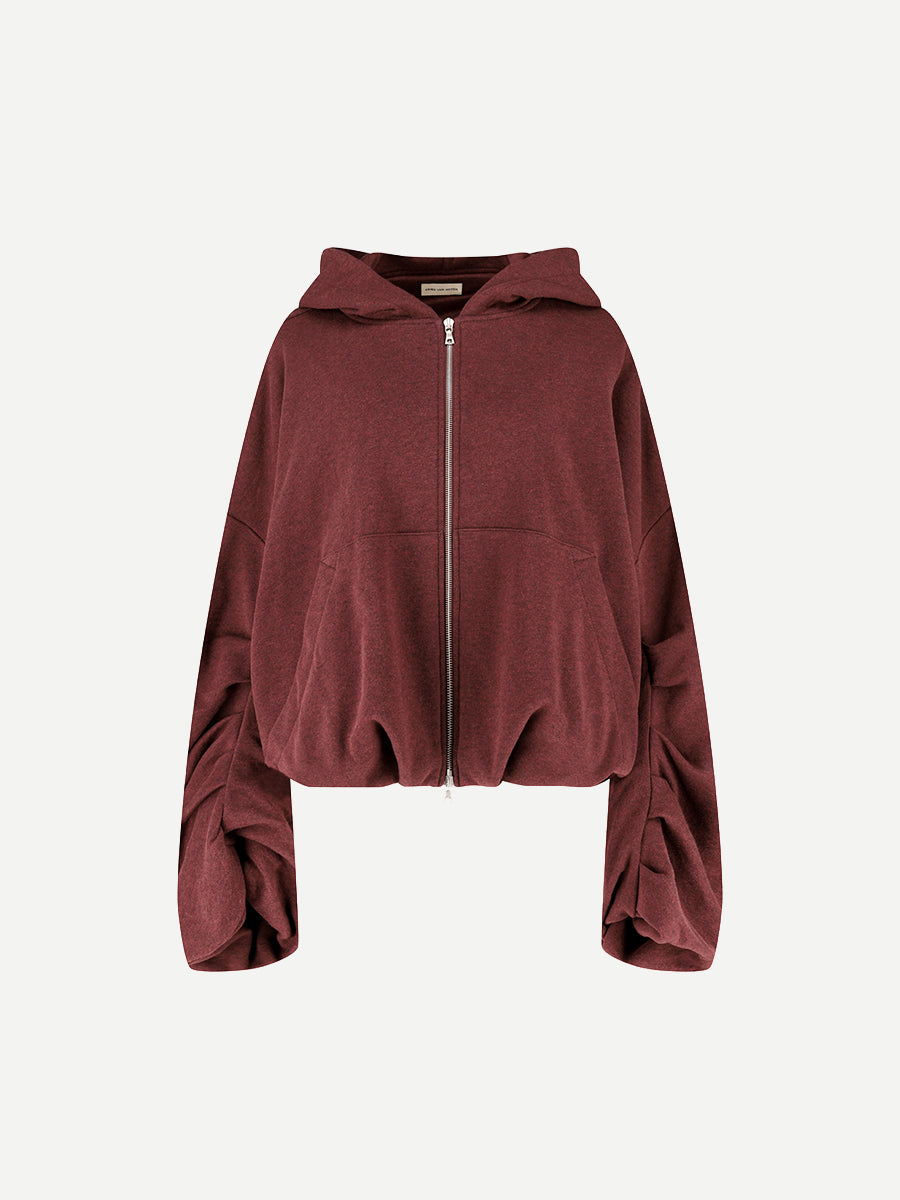 Hannett Zip-Up Jersey in Burgundy Melange