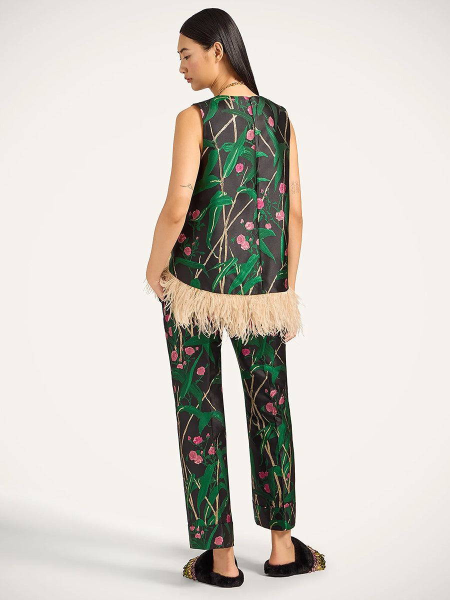 La DoubleJ La Scala Top w/ Feathers in Bamboo Black