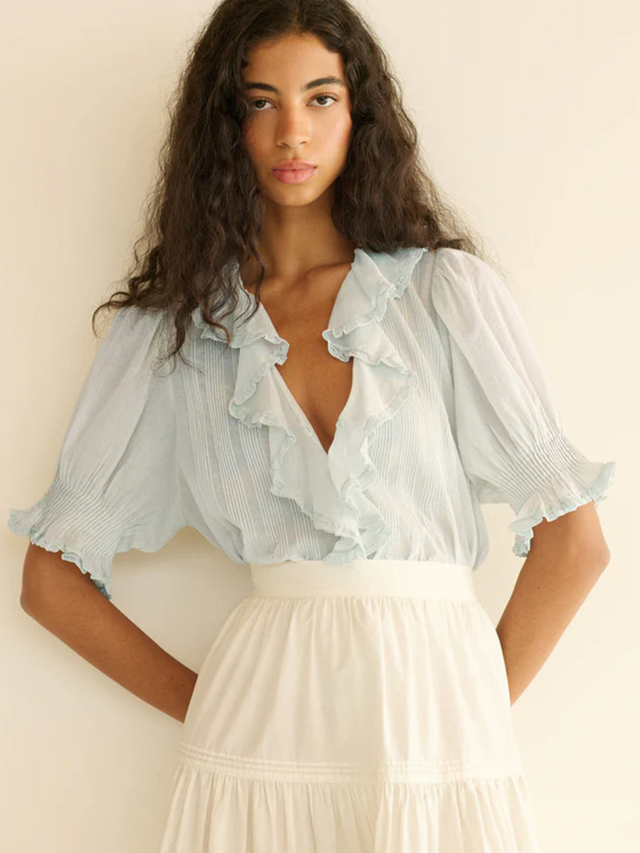 Henri Top in Alice Blue