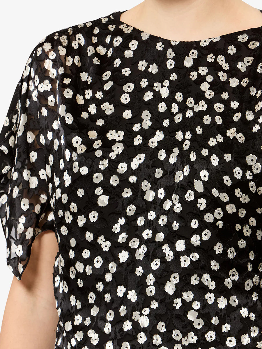 Hervane Top in Black/Ecru