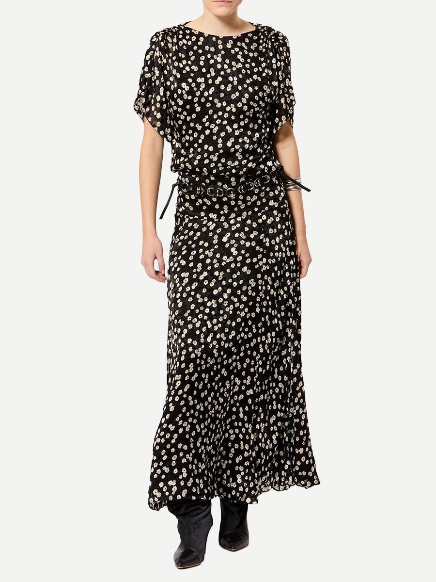 Hilza Skirt in Black/Ecru