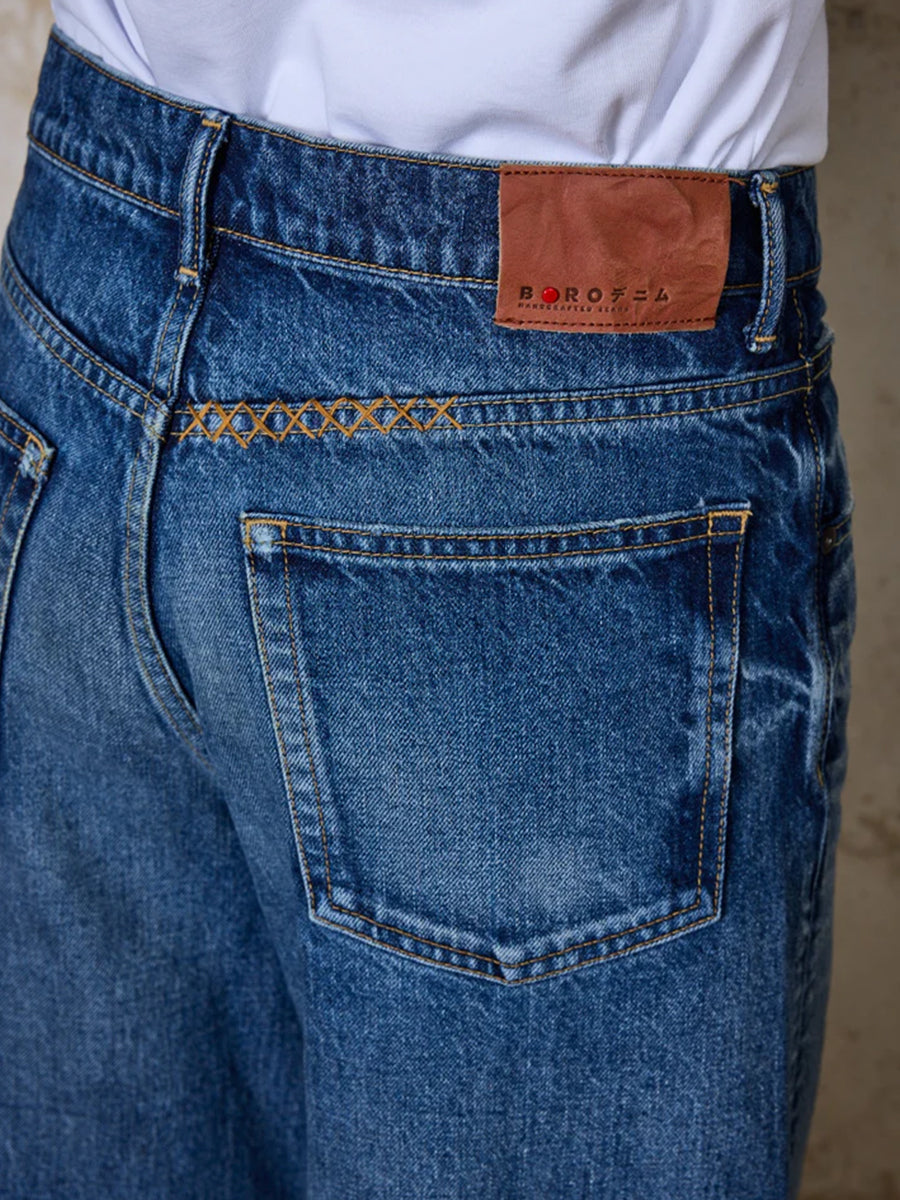 Boro Denim Hirosaki Wide Leg in Electric Storm