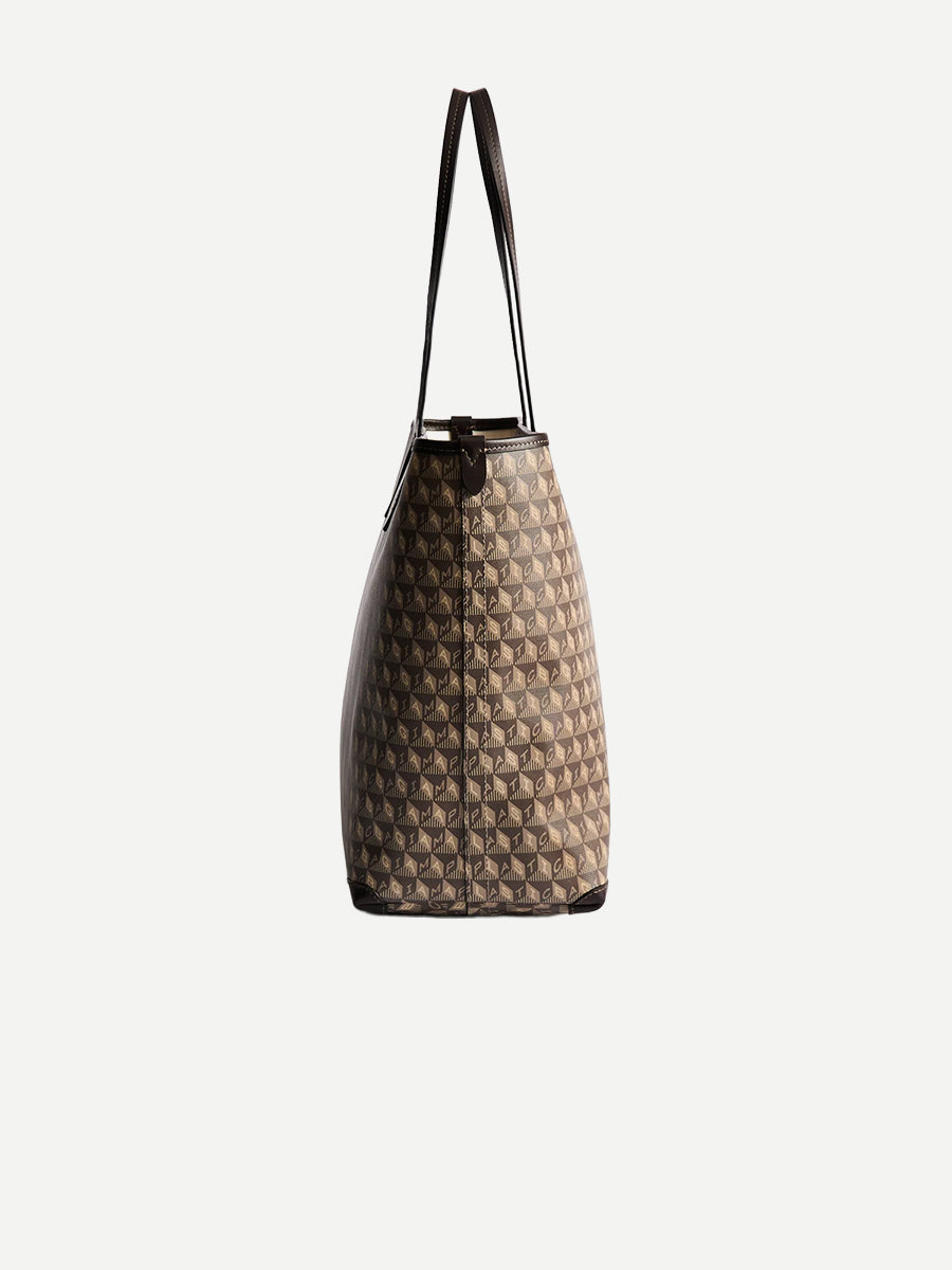 I am a Plastic Bag Zipped Tote in Truffle Monogram