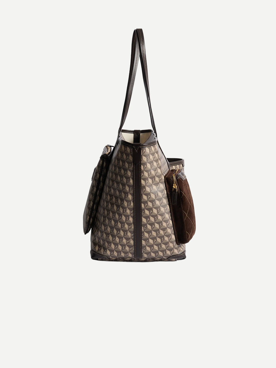 I am a Plastic Bag Inflight Tote in Truffle/Ebony
