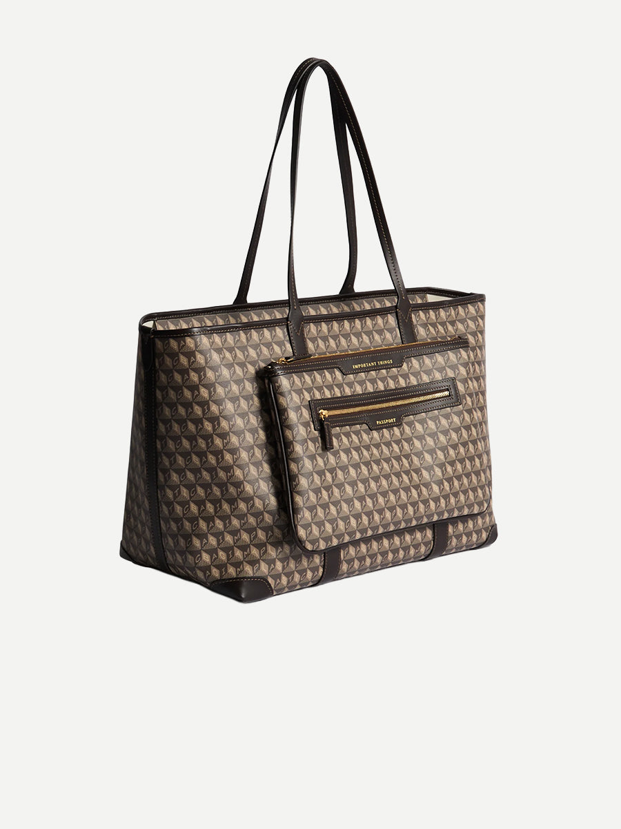 I am a Plastic Bag Inflight Tote in Truffle/Ebony