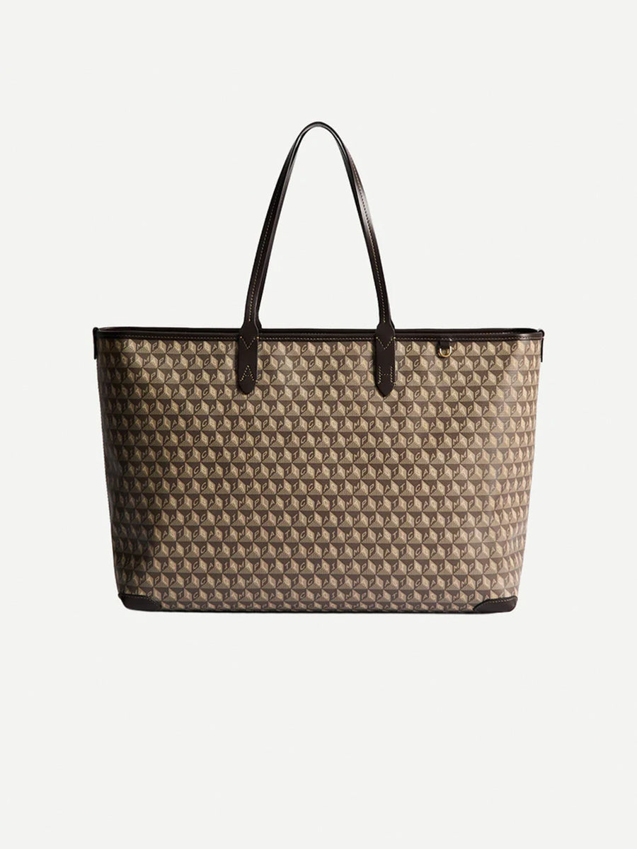 I am a Plastic Bag Zipped Tote in Truffle Monogram