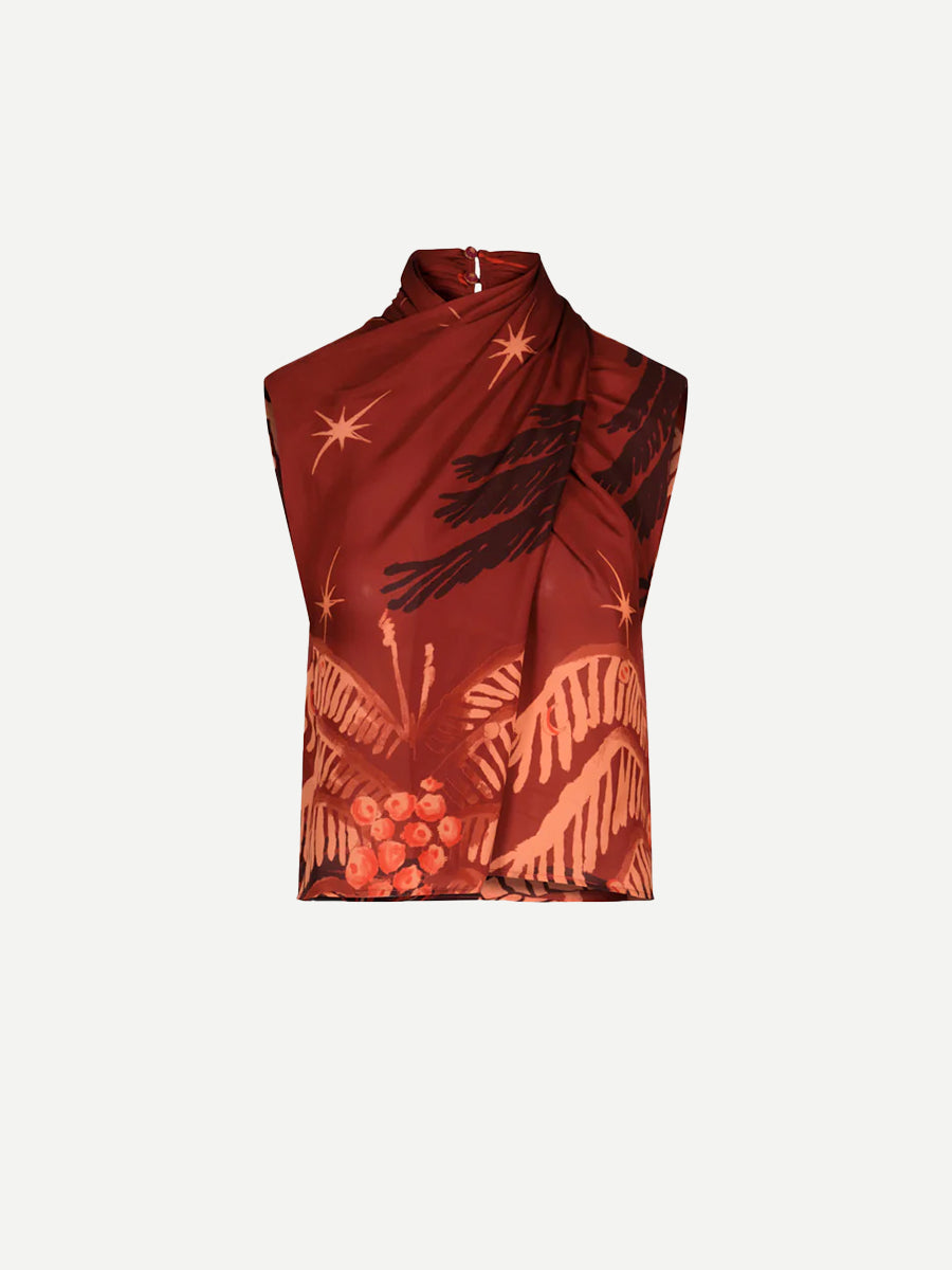 Johanna Ortiz Imaginative Top in Dark Red