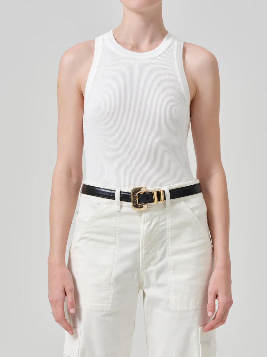 Isabel Rib Tank in Pashmina Off White