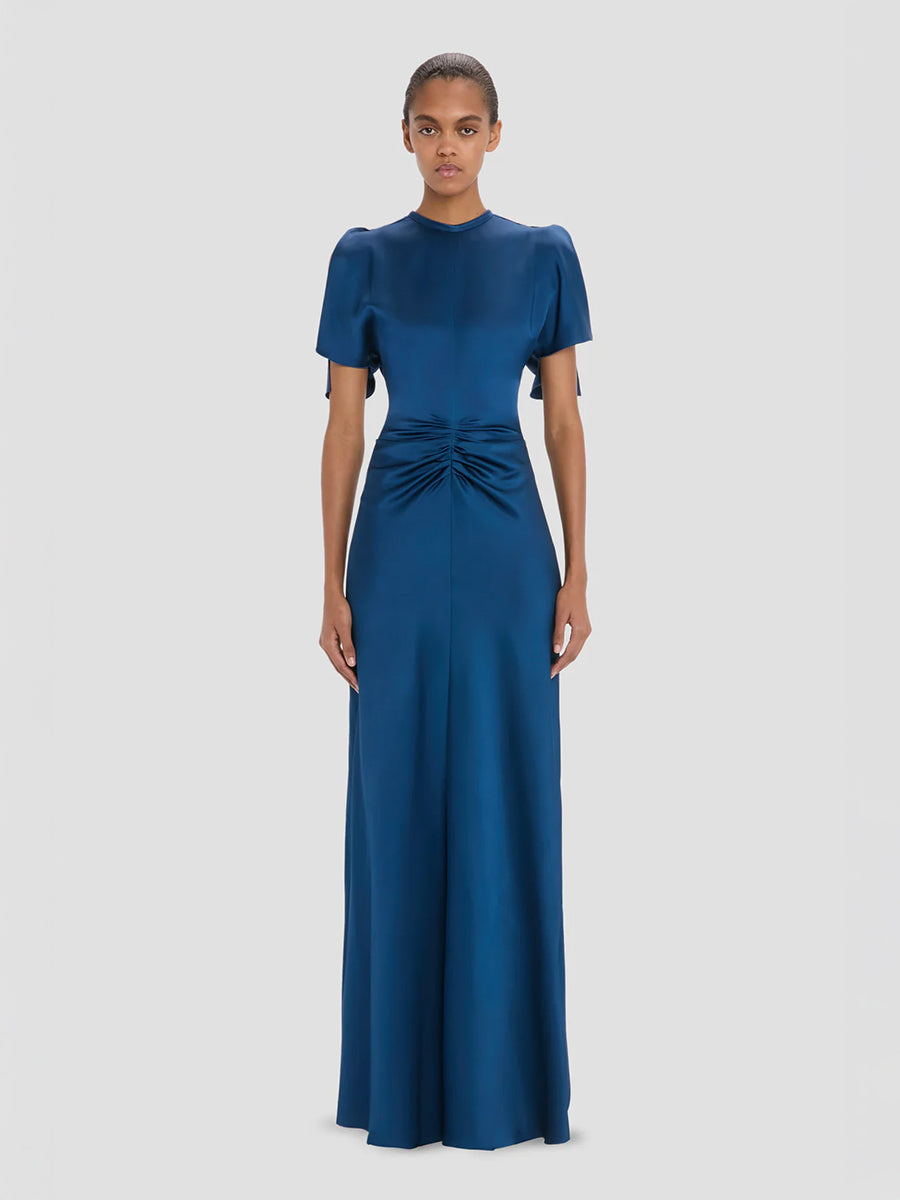 Victoria Beckham Isabella Gown in Dark Ocean