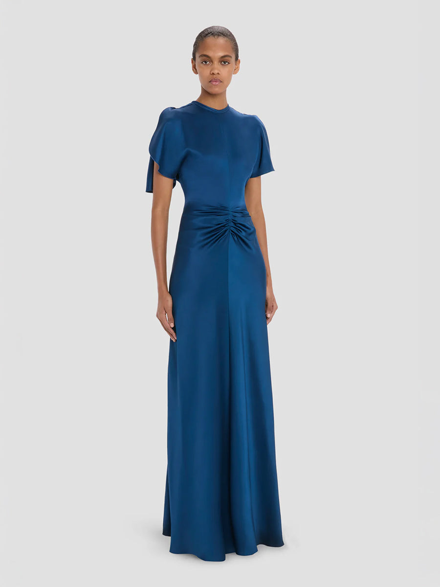Victoria Beckham Isabella Gown in Dark Ocean