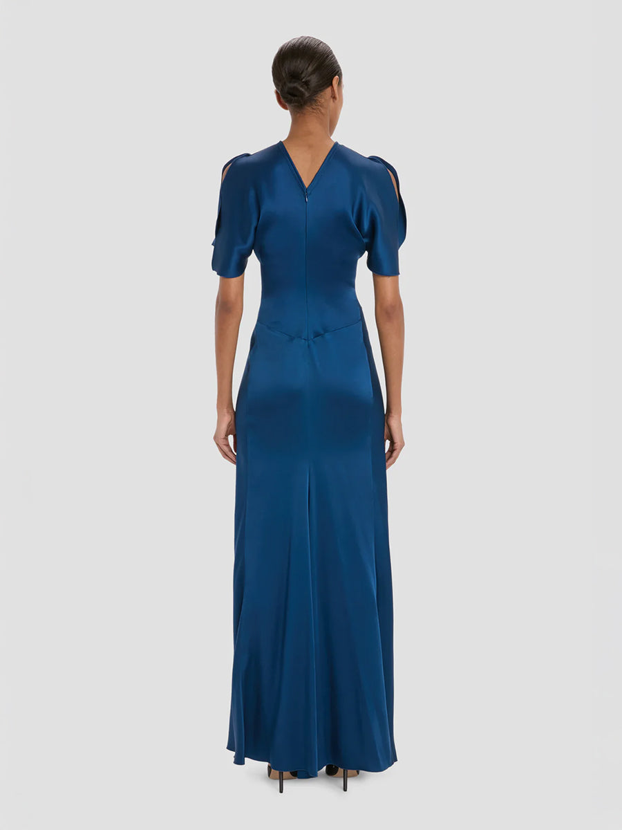 Victoria Beckham Isabella Gown in Dark Ocean