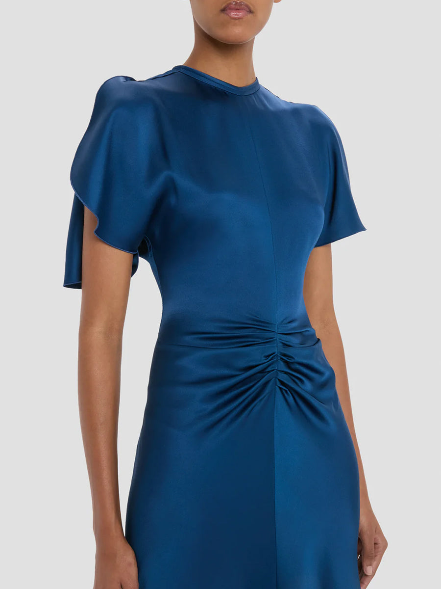 Victoria Beckham Isabella Gown in Dark Ocean