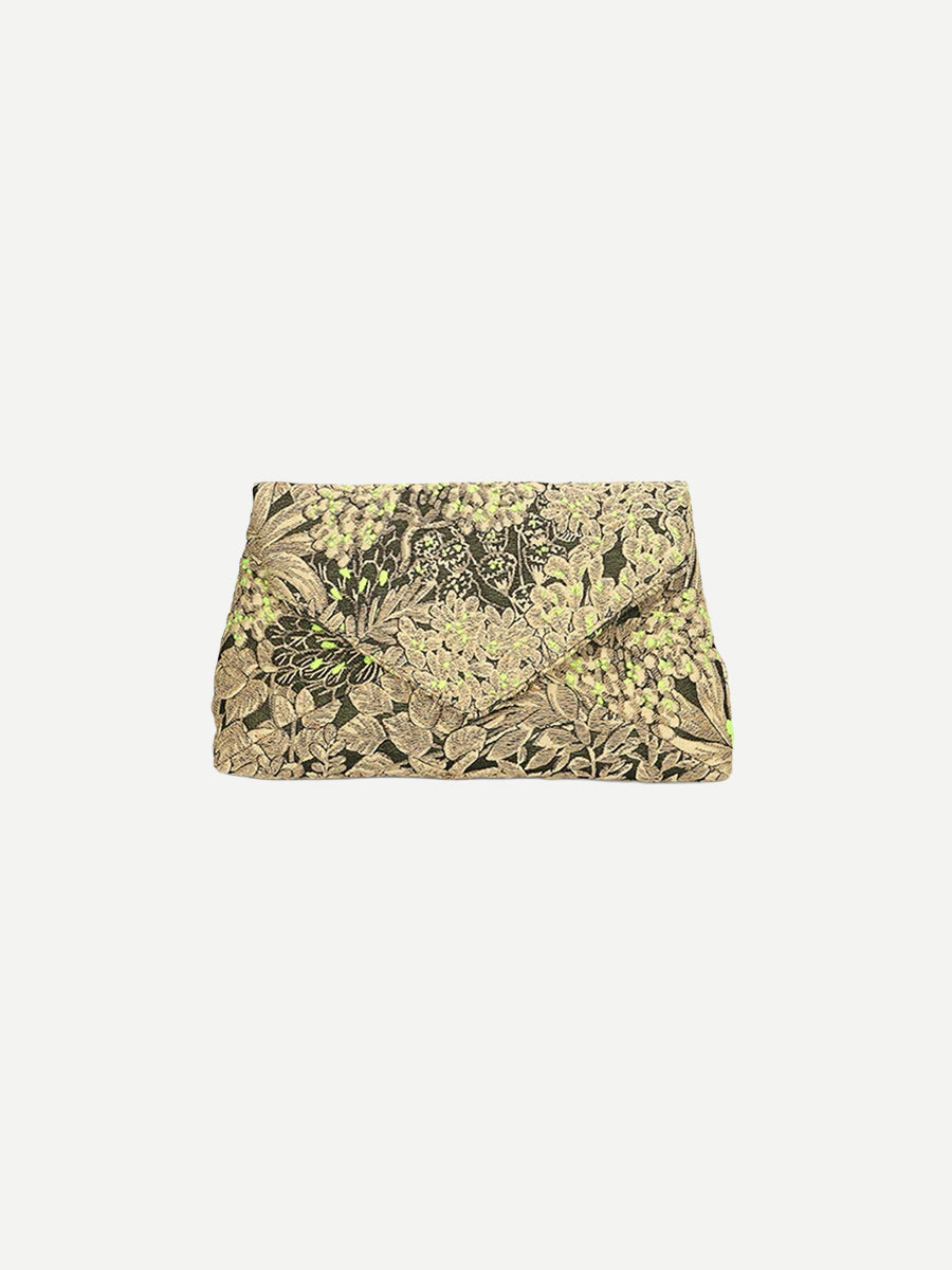 Jacquard Envelope Bag in Metallic Sand