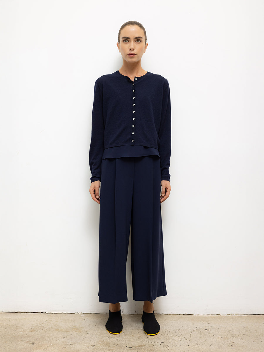 LESET James Crew Cardigan in Midnight