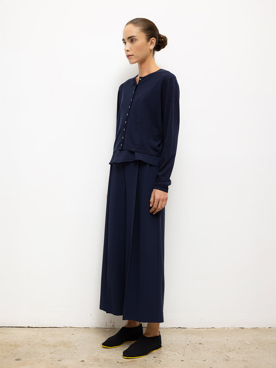 LESET James Crew Cardigan in Midnight