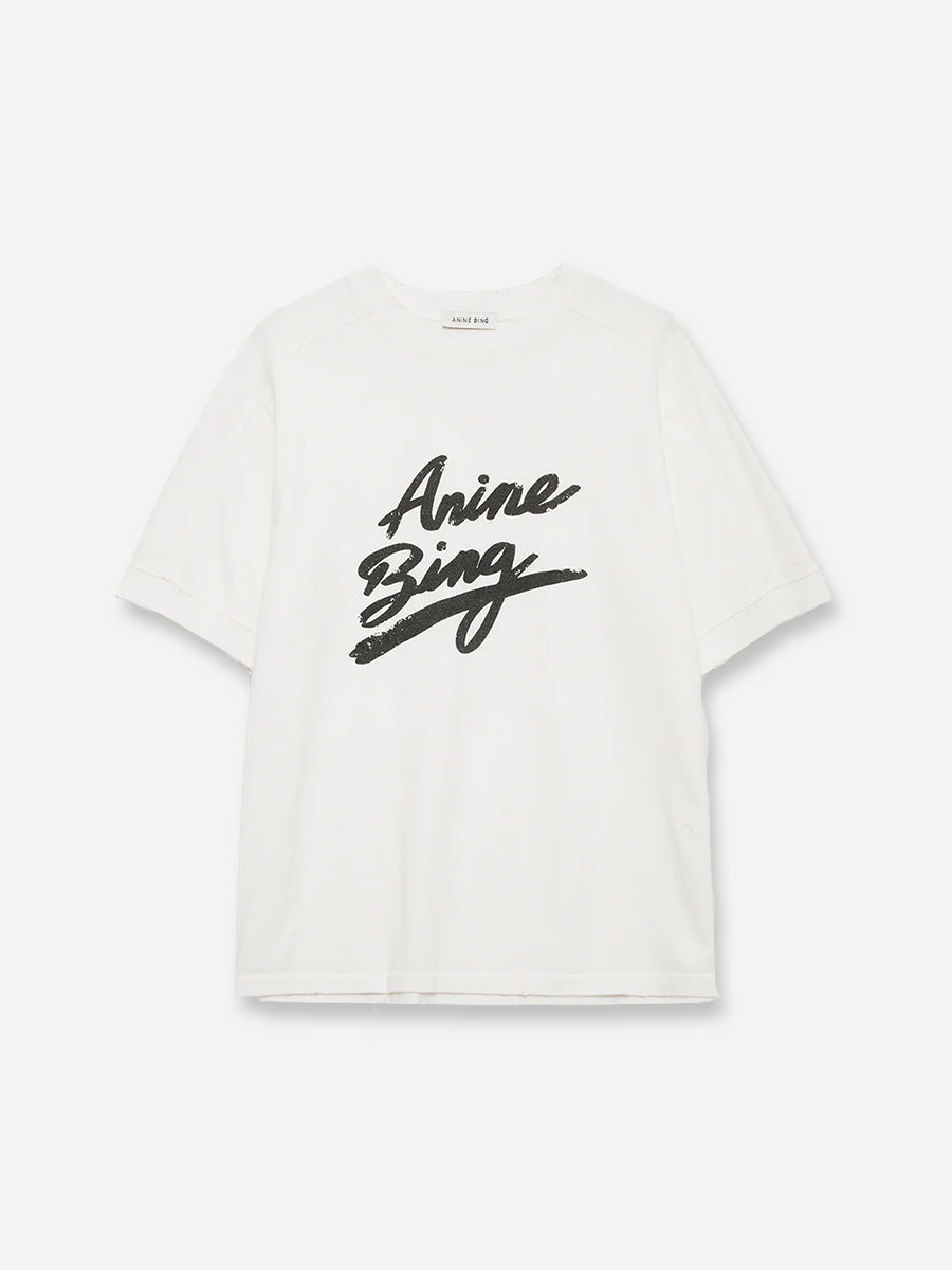 Anine Bing | Jaylin Tee Signature in Ivory