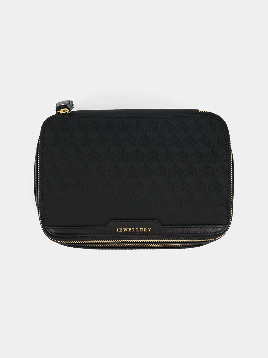 Anya Hindmarch | Jewellery Pouch in Black AH Logo Black
