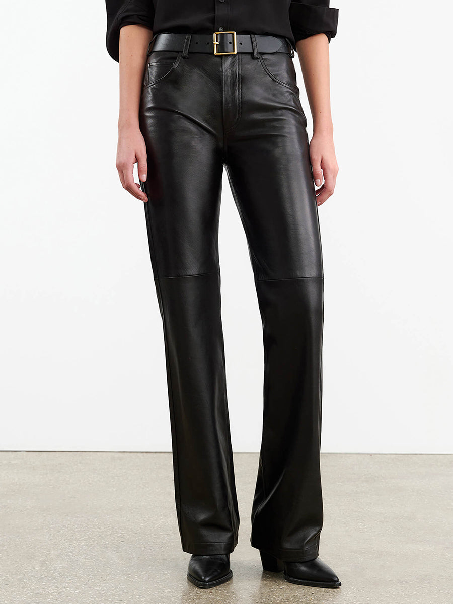 Nili Lotan Joan Leather Pant in Black