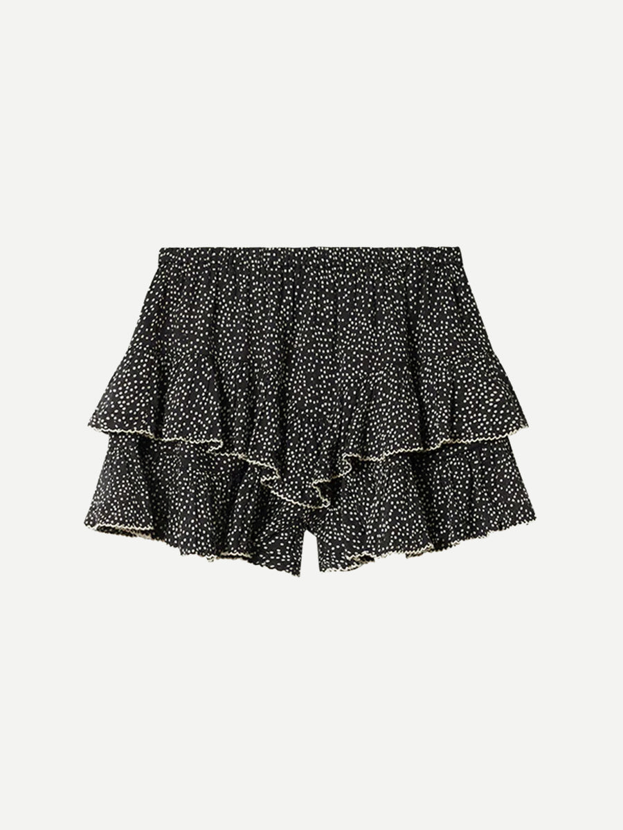 Jocadia Shorts in Black/Ecru Dot
