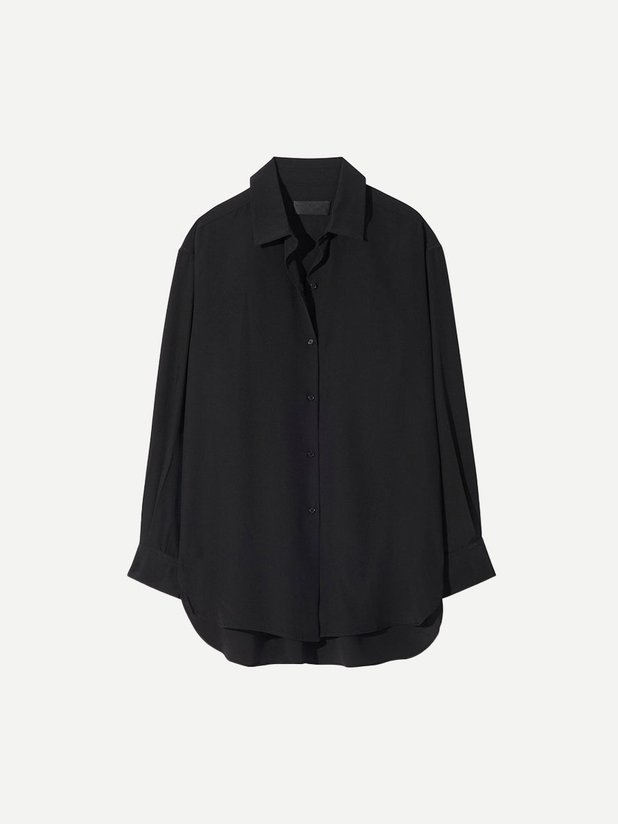 Shop Nili Lotan Julien Shirt in Black at Adam Heath Boutique Australia