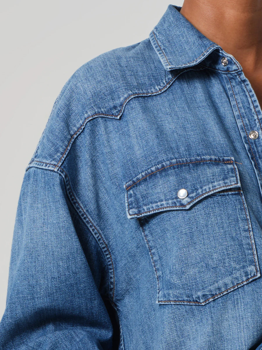 Citizens of Humanity Kayla Western Shirt in Douro Denim