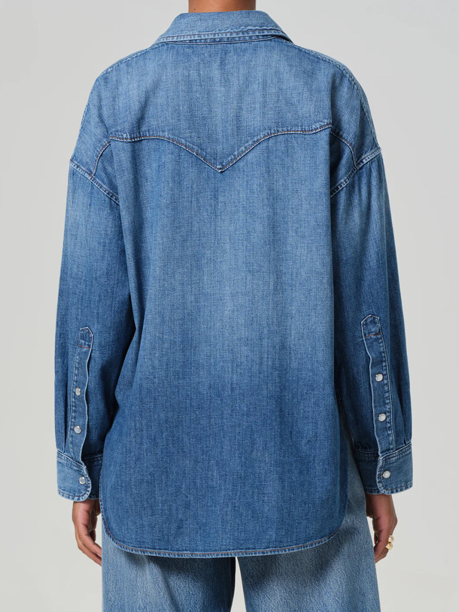 Citizens of Humanity Kayla Western Shirt in Douro Denim