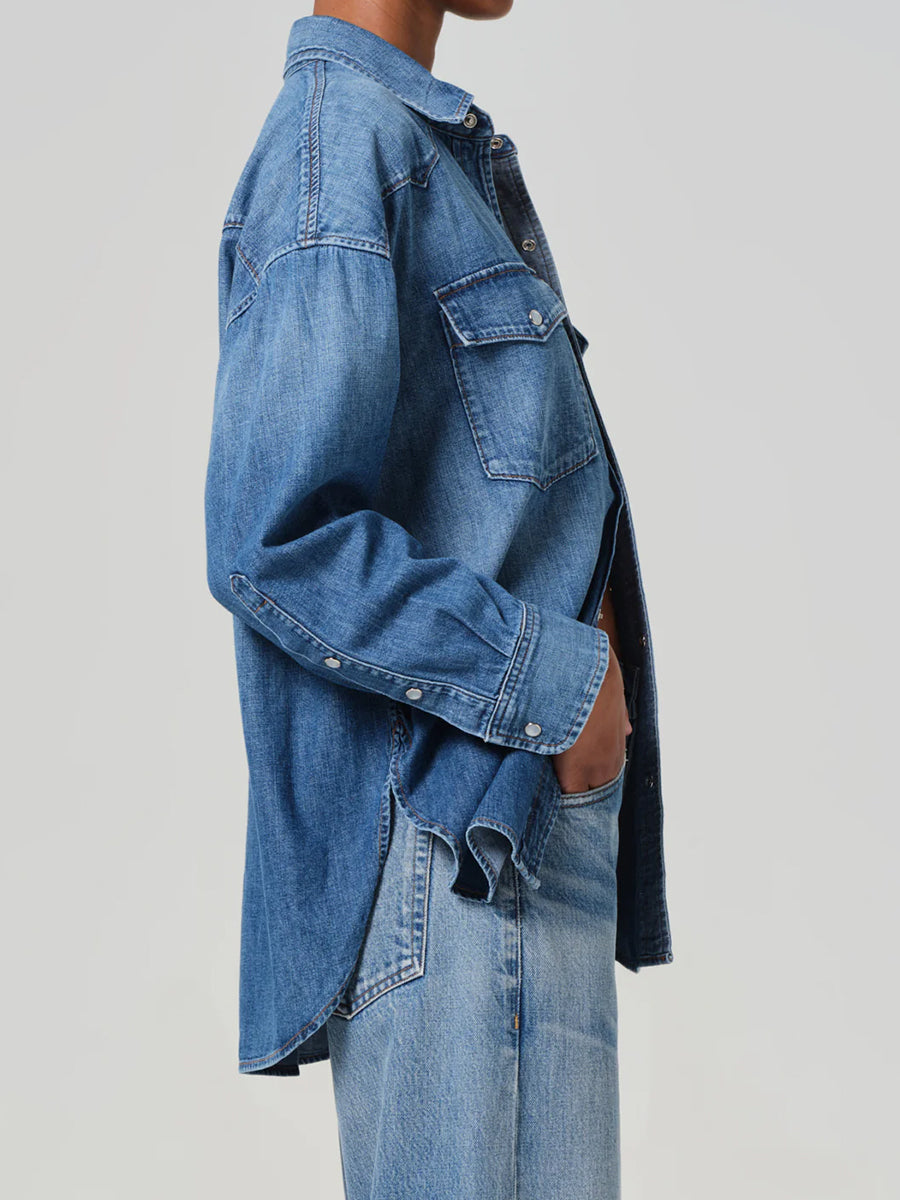 Citizens of Humanity Kayla Western Shirt in Douro Denim