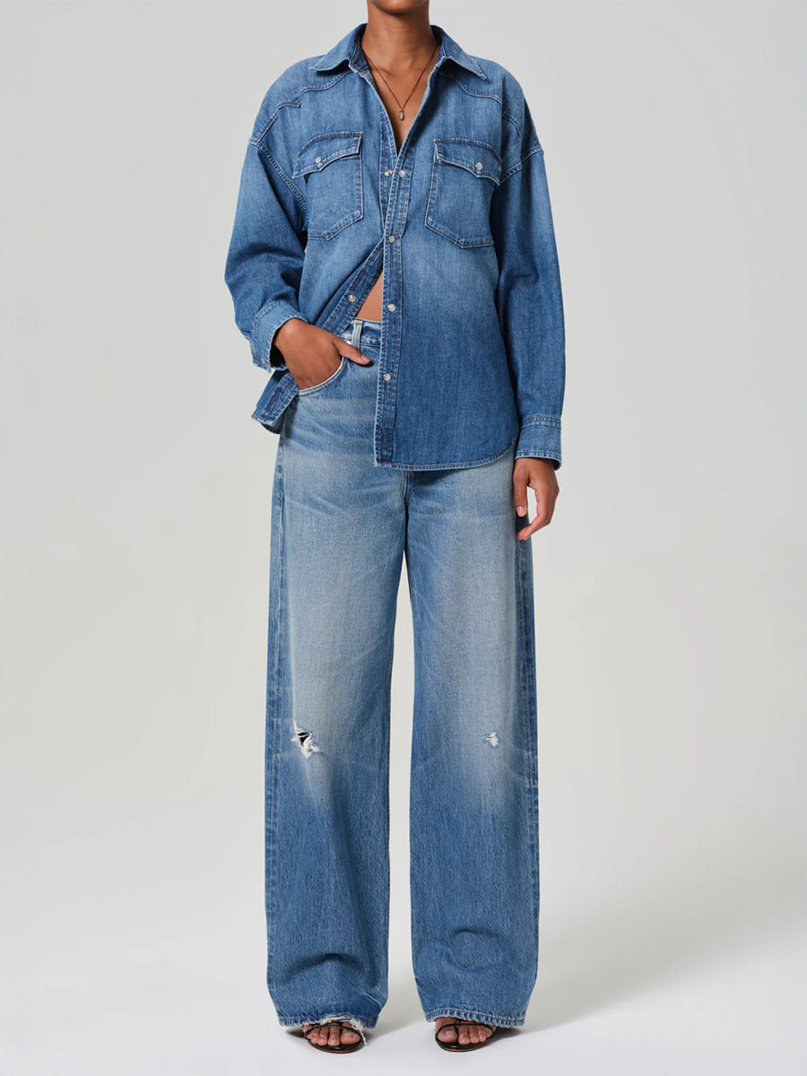 Citizens of Humanity Kayla Western Shirt in Douro Denim