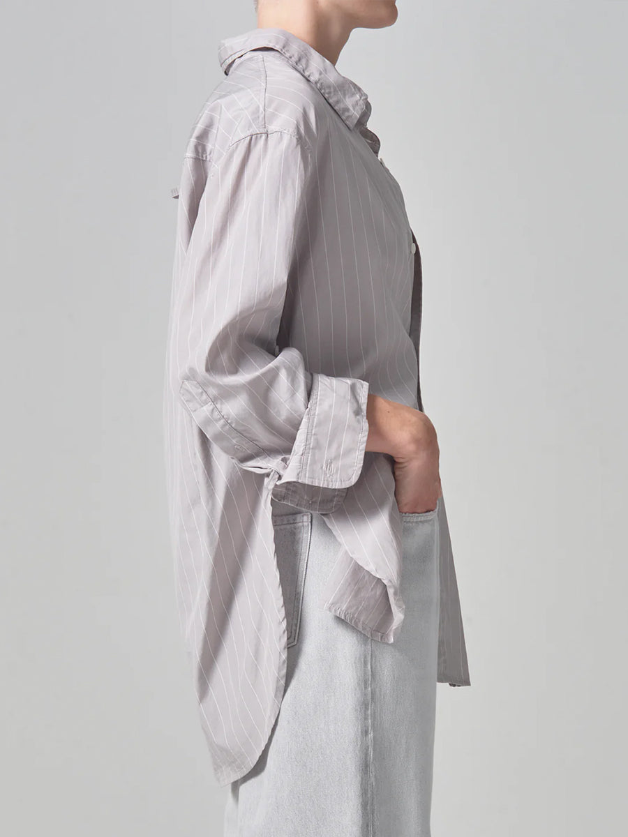 Kayla Shirt in Tailor Grey Stripe
