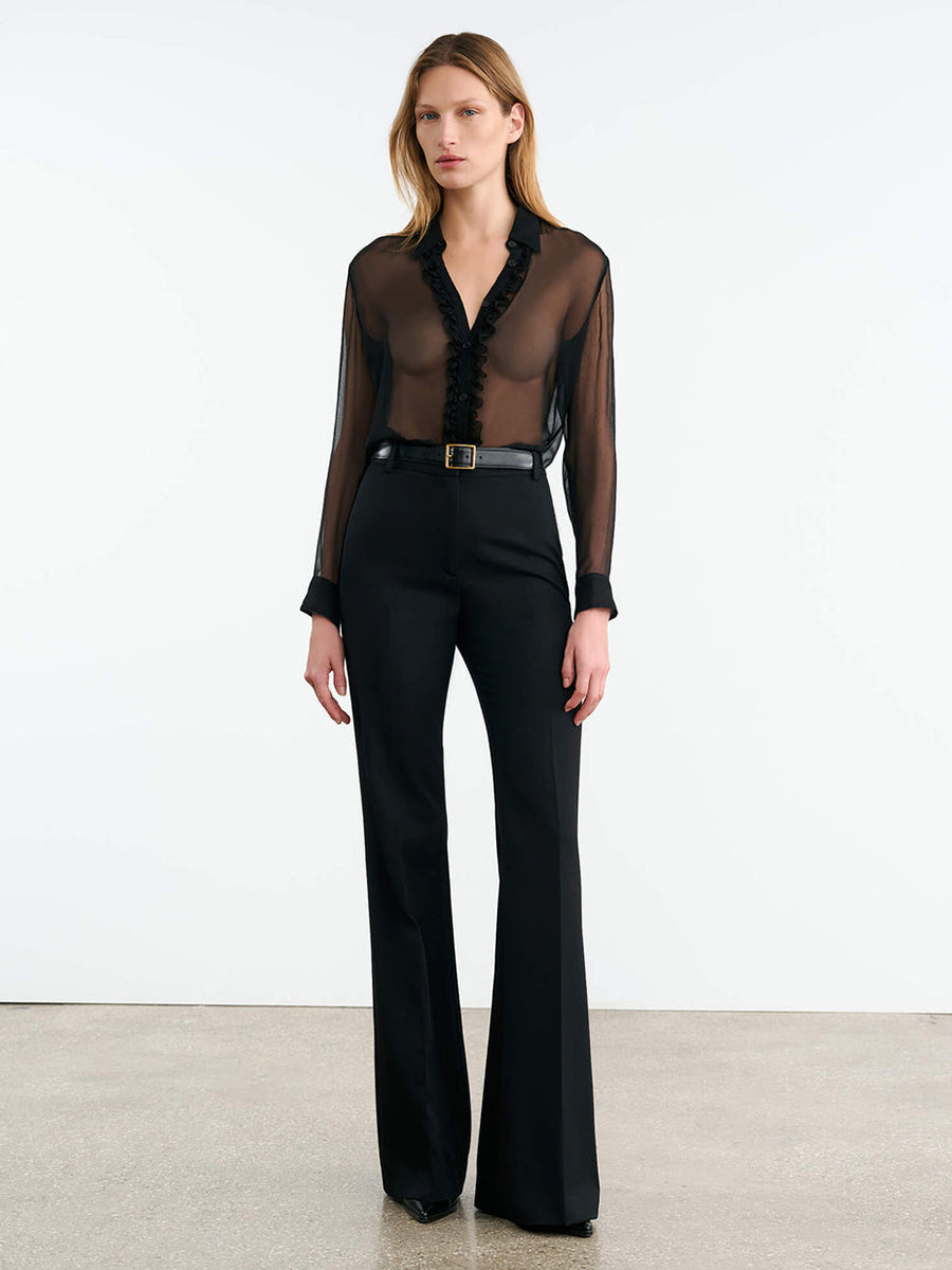 Nili Lotan | Kris Silk Shirt in Black