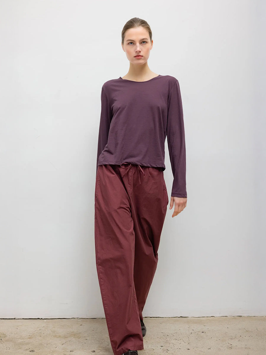 Kyoto Drawstring Pant in Maroon