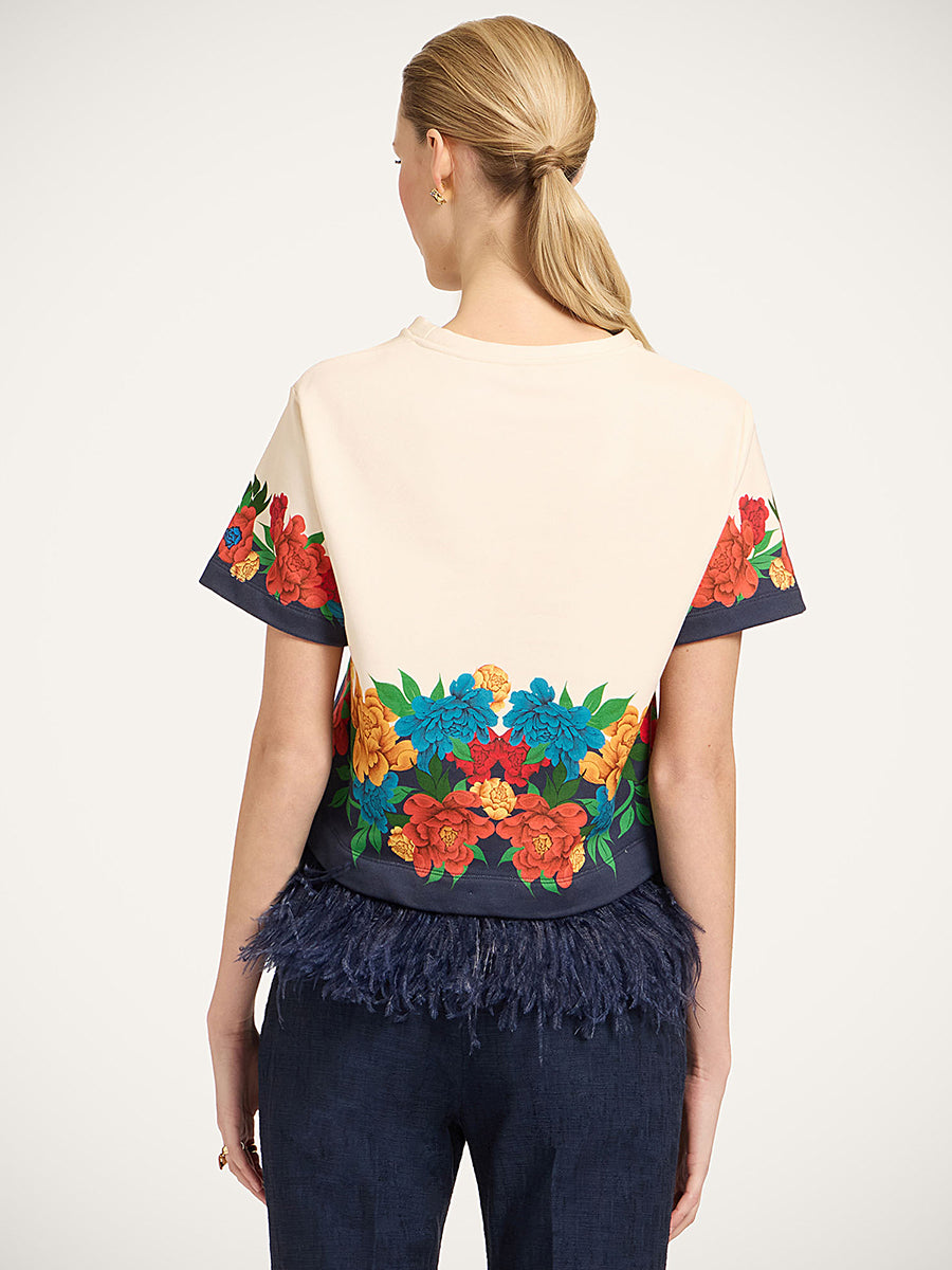 La DoubleJ La Scala Tee with Feathers in Princess Peony Ivory