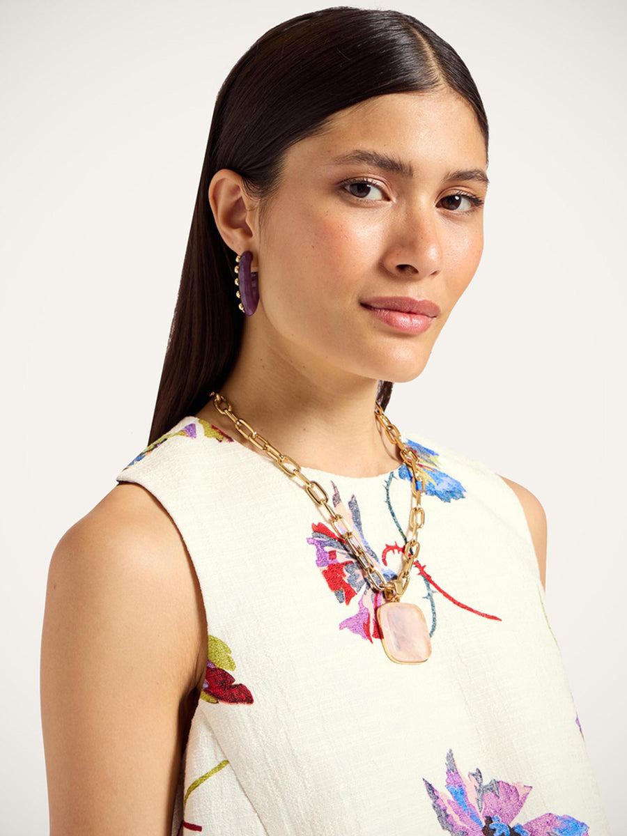 La DoubleJ La Scala Top with Feathers in Infiorata White | Shop Adam Heath Instore and Online