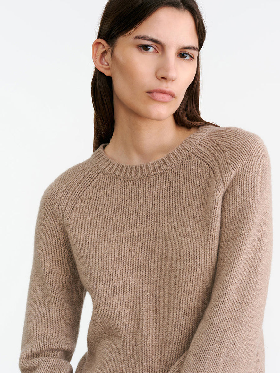 Nili Lotan Laurel Sweater in Taupe Melange | Shop Now at Adam Heath In Store and Online, Western Australia