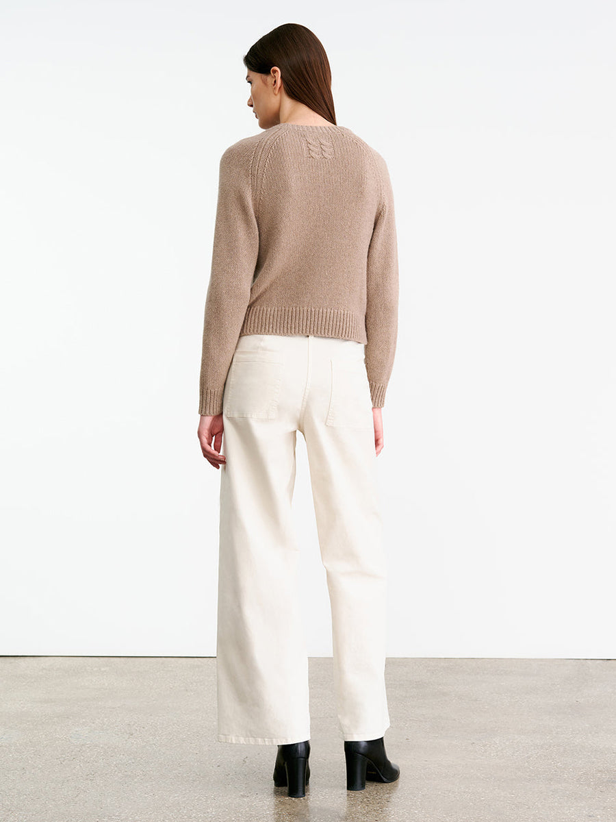 Nili Lotan Laurel Sweater in Taupe Melange | Shop Now at Adam Heath In Store and Online, Western Australia