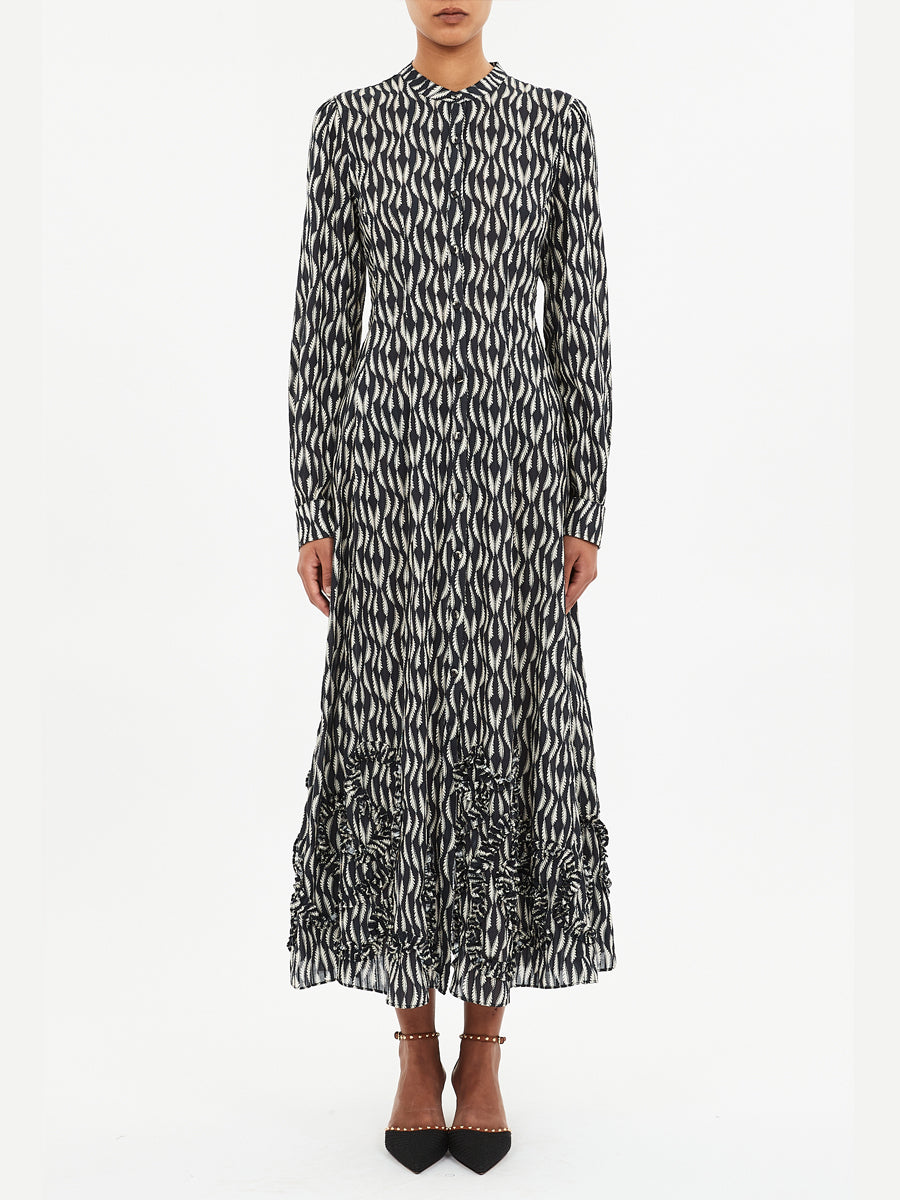 Laurentine Long Sleeve Dress in Graphite