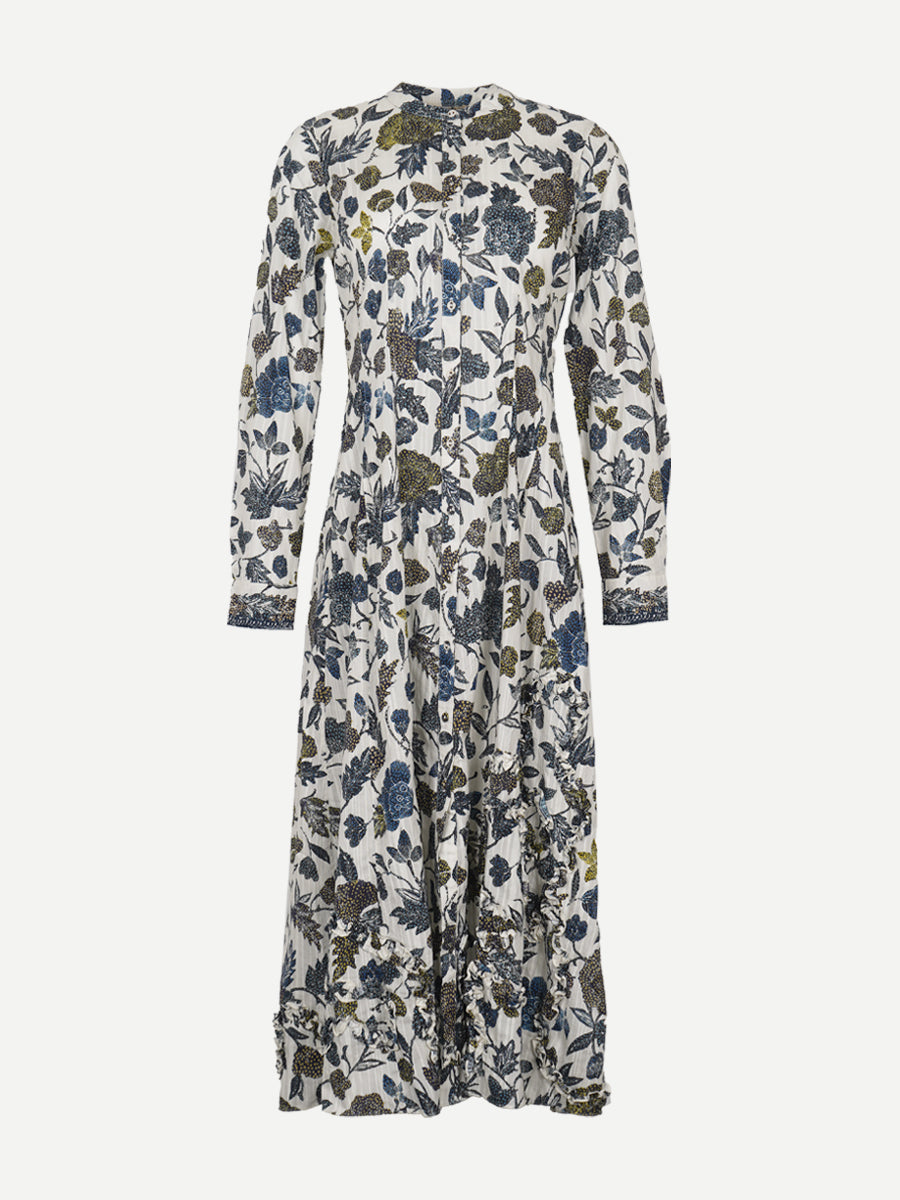 Ulla Johnson Laurentine Long Sleeve Dress in Porcelain