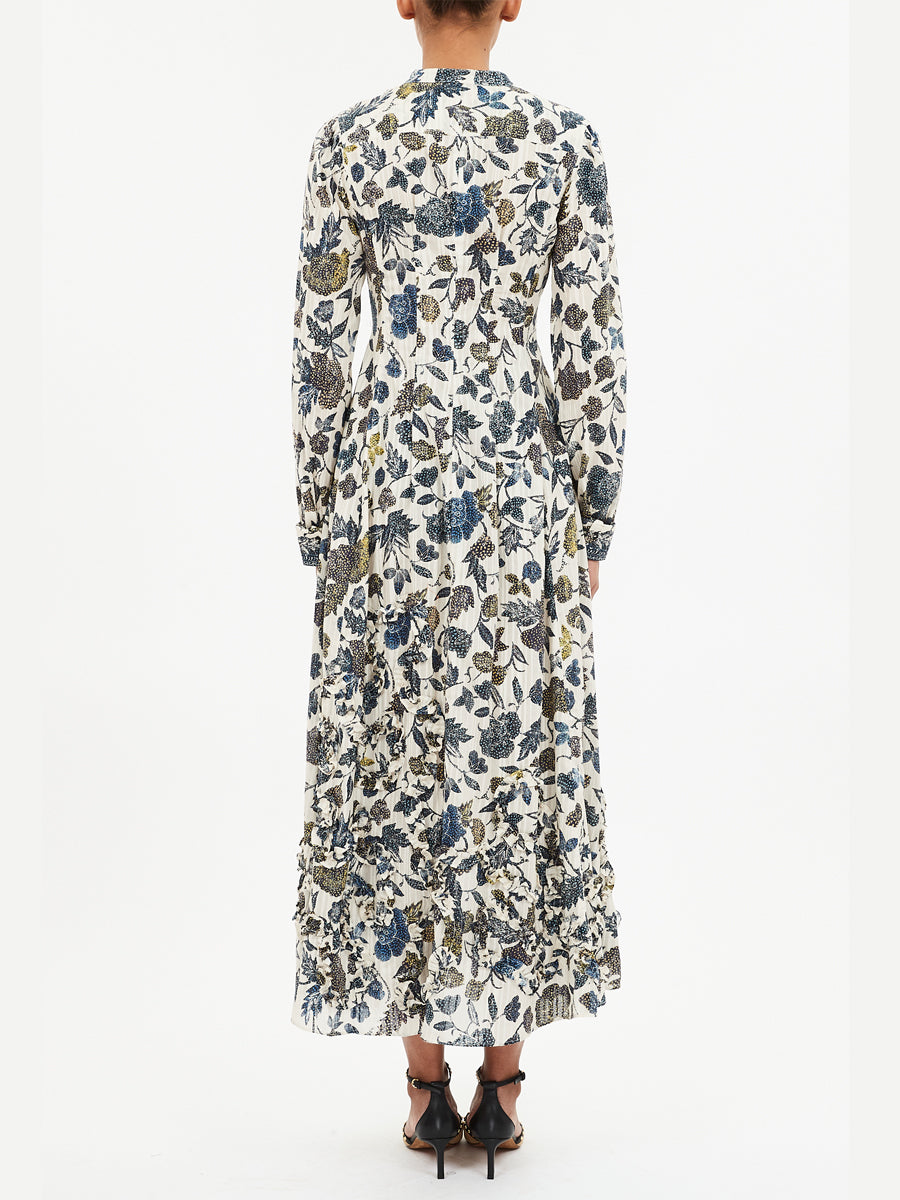 Laurentine Long Sleeve Dress in Porcelain