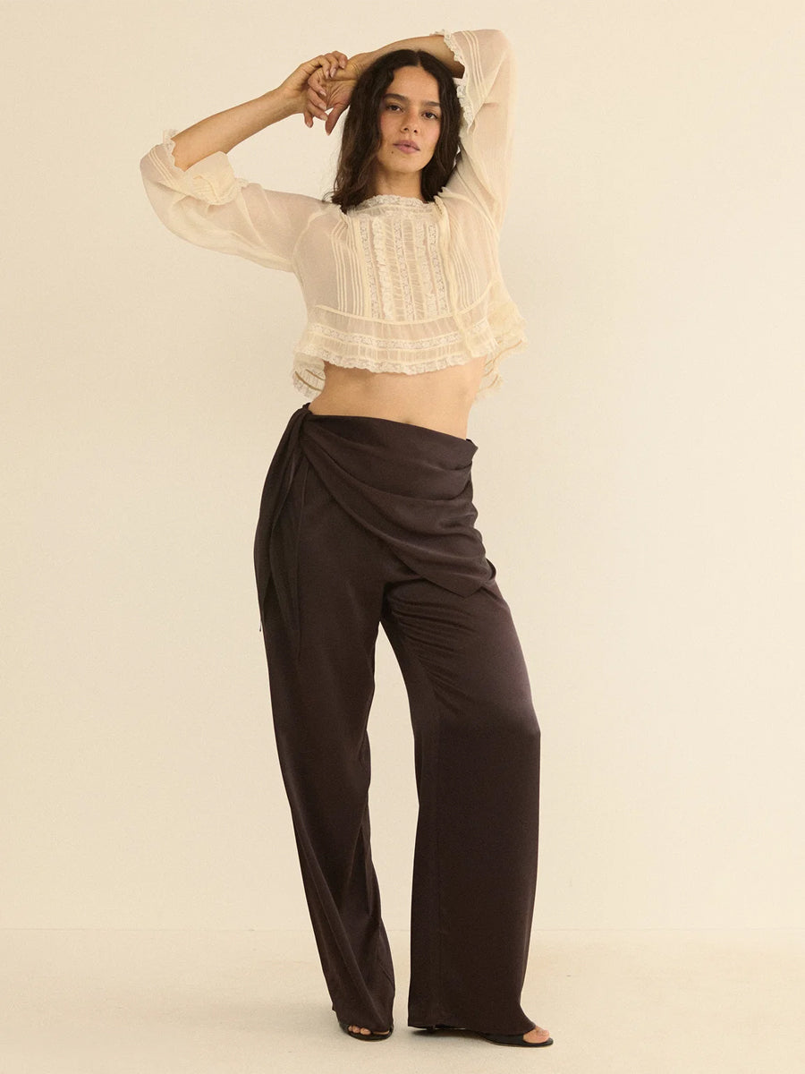 Lavona Scarf Pant in Equestrian Brown