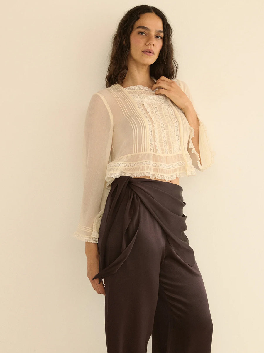 Lavona Scarf Pant in Equestrian Brown
