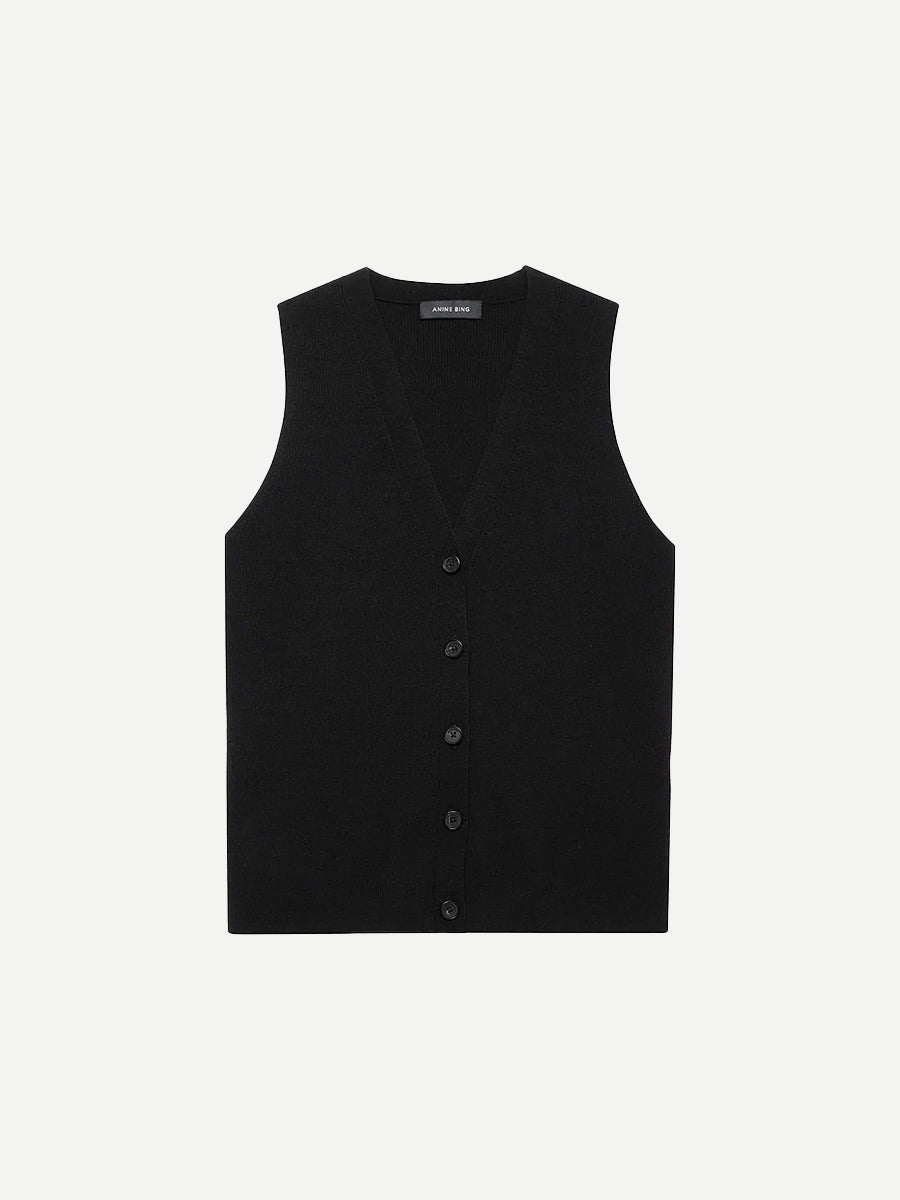 Anine Bing Lawrence Vest in Black